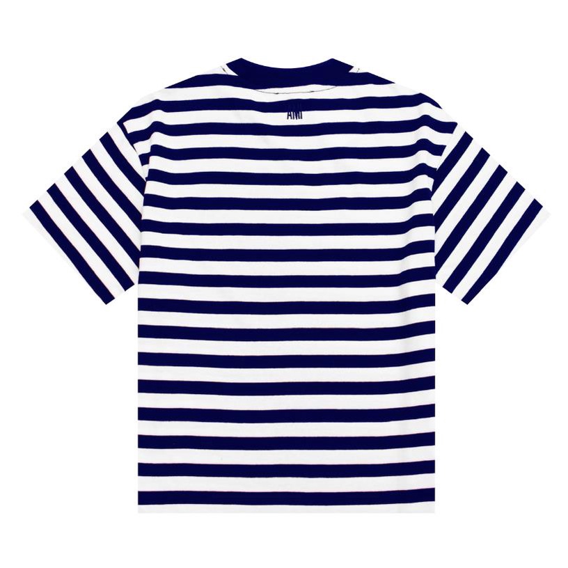 Áo Thun Cổ Tròn Kẻ Sọc Thêu Hình Trái Tim Phong Cách Mới Cho Nam Và Nữ