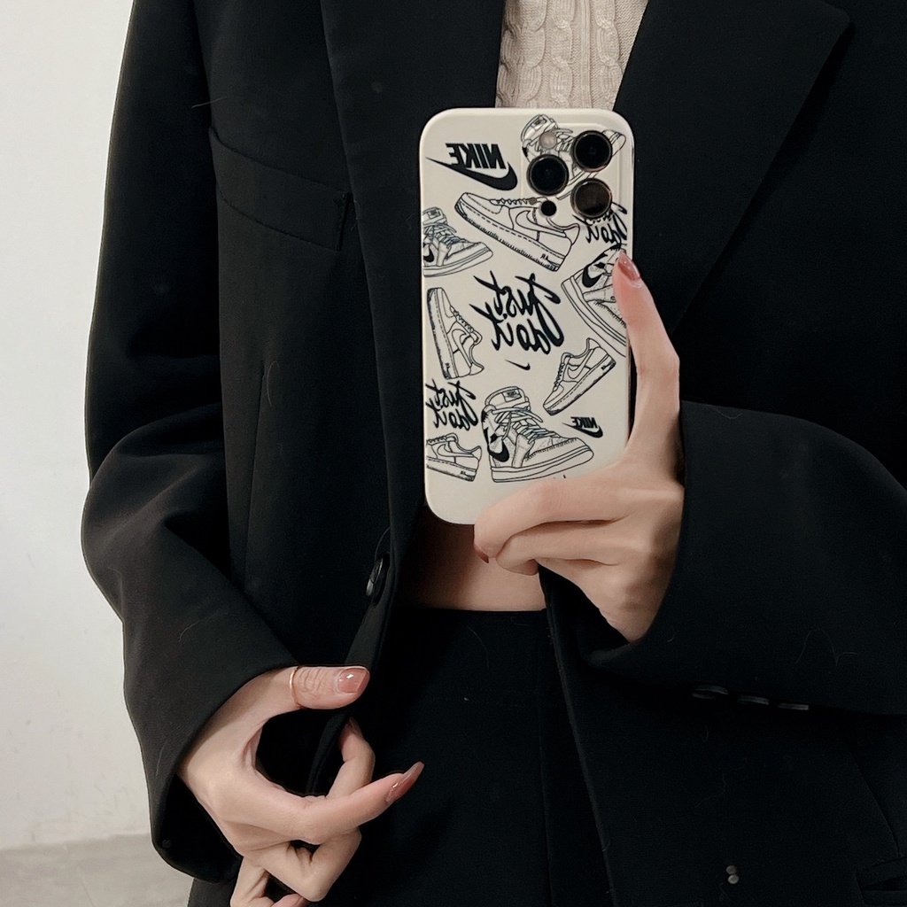 Ốp Điện Thoại Họa Tiết NIKE Phong Cách Âu Mỹ Cho iPhone 11 12 13 14 pro max 12 pro max 13 pro max 14 pro max