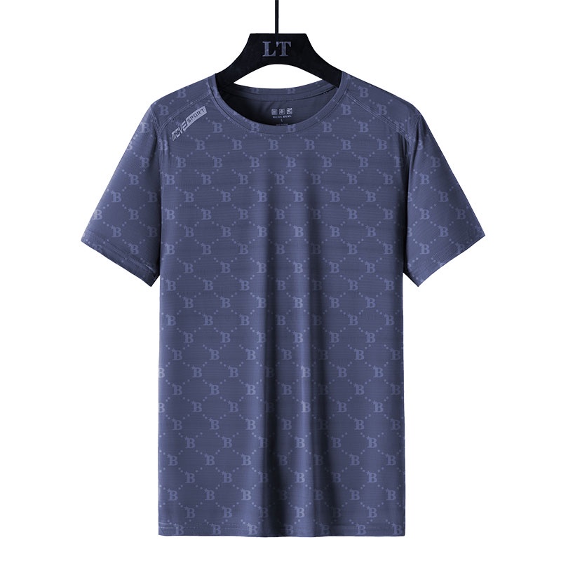 Áo Thun Tay Ngắn Cổ Tròn Dáng Rộng Thoáng Khí Nhanh Khô Thời Trang Mùa Hè Cho Nam