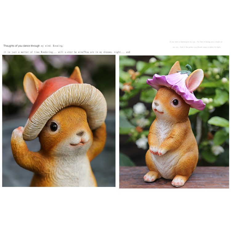 Giá Đỡ Chậu Hoa Hình Thỏ Nhỏ Bằng Resin Sáng Tạo Để Bàn Trang Trí Sân Vườn