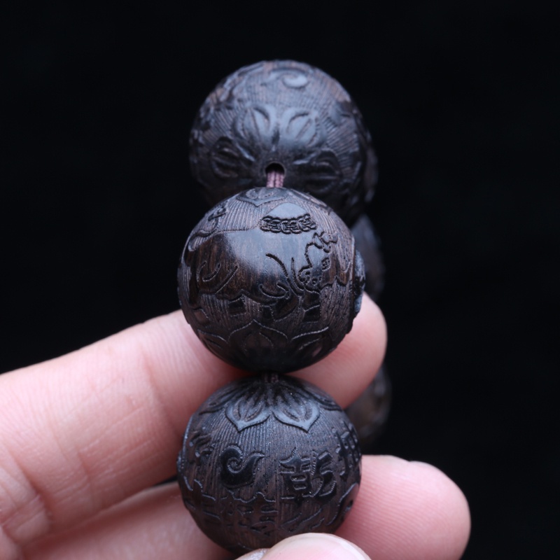 Vòng Tay Chuỗi Hạt Gỗ Mun Tự Nhiên 20mm Cho Nam