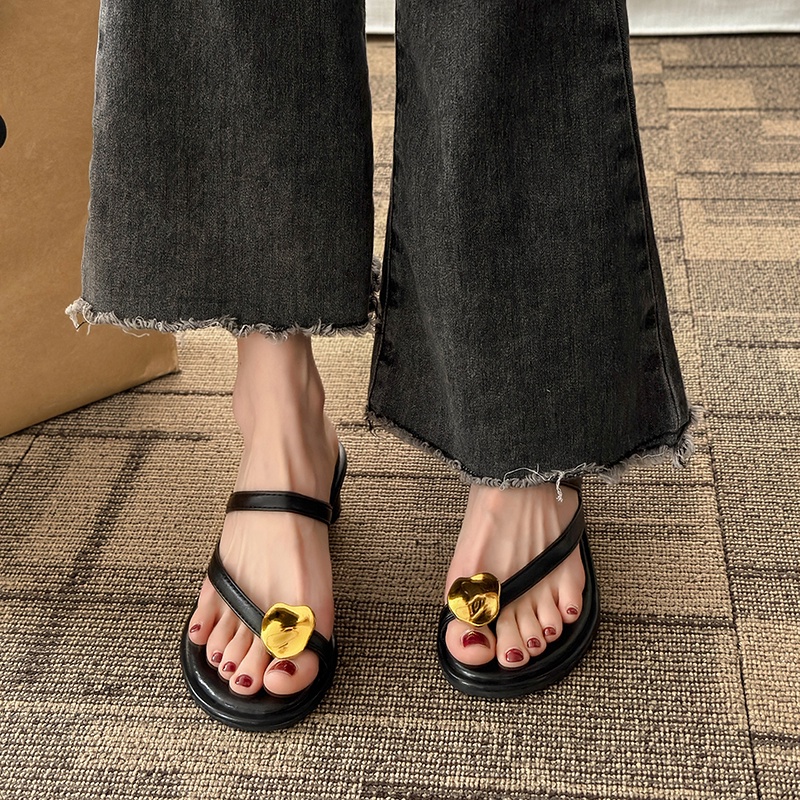 ❤️Dép Xỏ Ngón Đế Thấp Thoải Mái Phong Cách Phương Tây