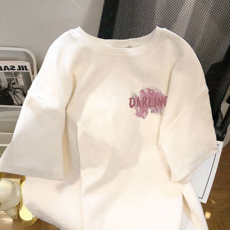 Áo Thun Tay Ngắn Dáng Rộng In Chữ Thời Trang Mùa Hè 2023 Cho Nữ