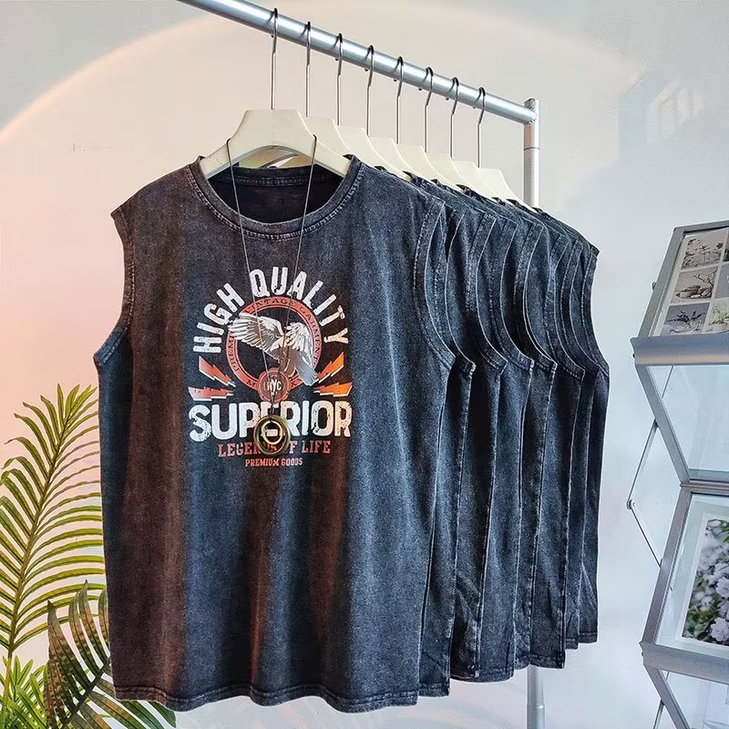 Áo Thun Ba Lỗ Mùa Hè Dáng Suông In Họa Tiết Màu Tương Phản Cổ Điển Có Kích Thước m-5xl Cho Nam Và Nữ