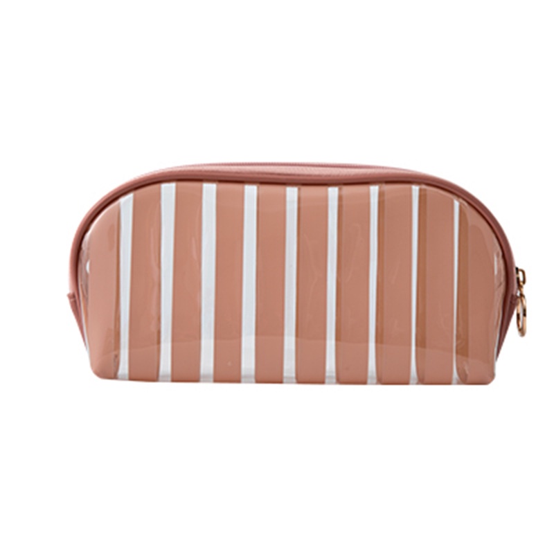 Túi Đựng Mỹ Phẩm Du Lịch Bằng PVC Trong Suốt Kẻ Sọc Chống Thấm Nước Đa Năng