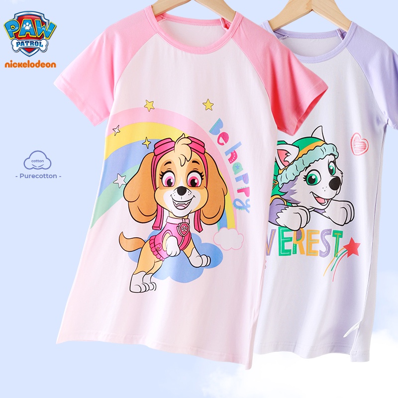 Bộ Đồ Ngủ Vải Mềm Co Giãn Thoải Mái In Hoạt Hình PAW Patrol Dễ Thương Cho Bé Gái
