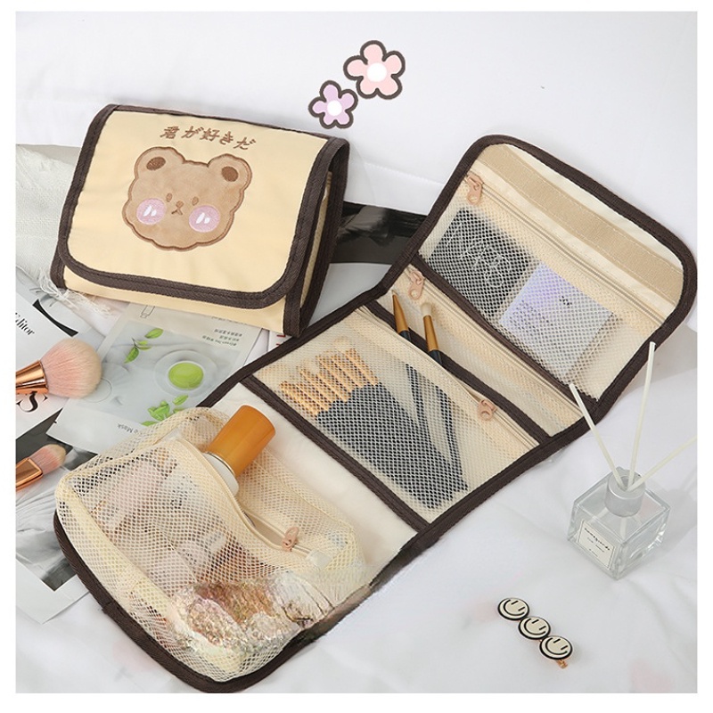 Túi Đựng Mỹ Phẩm Di Động Họa Tiết Hoạt Hình Xinh Xắn Gấp Gọn Tiện Dụng