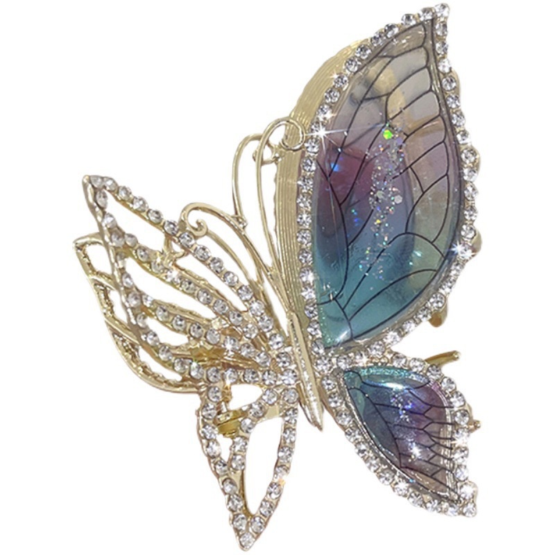 Kẹp Tóc Hình Bướm Đính Đá Pha Lê Nhỏ Tinh Tế Chất Lượng Cao Thời Trang Mùa Hè Cho Nữ