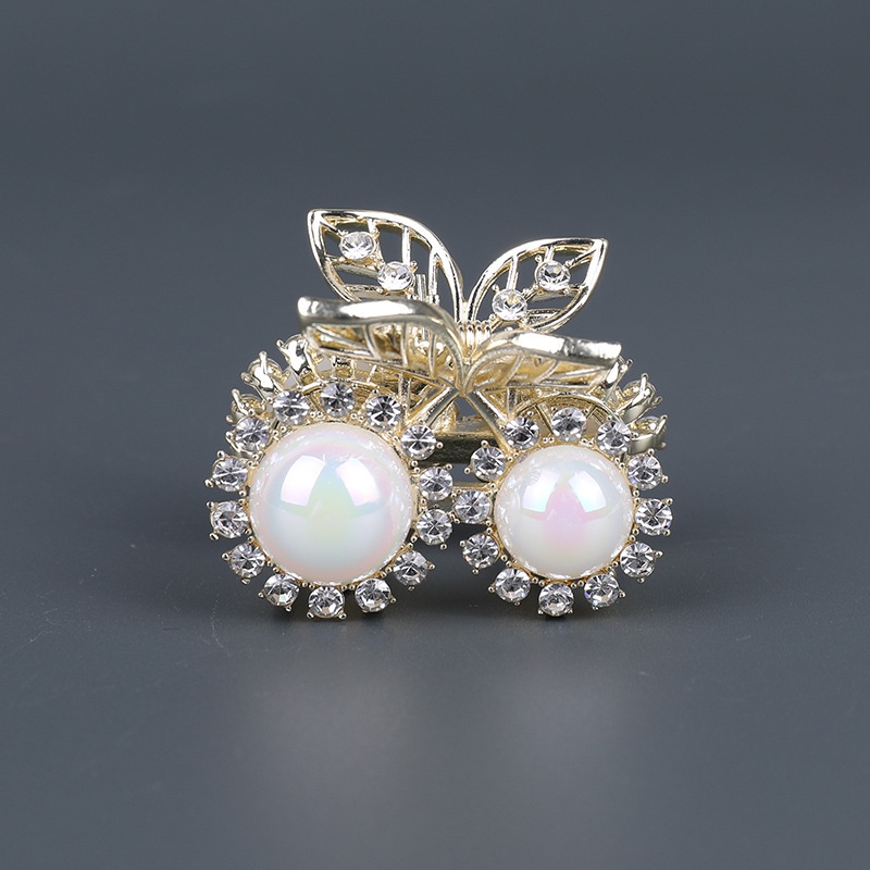 Kẹp Tóc Kim Loại Màu Đen Hình Quả Cherry Thời Trang Chất Lượng Cao