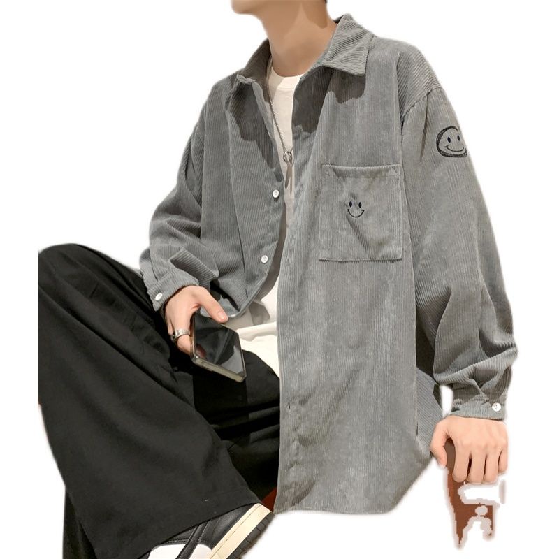 Áo Sơ Mi Tay Dài In Hình Mặt Cười Size Lớn