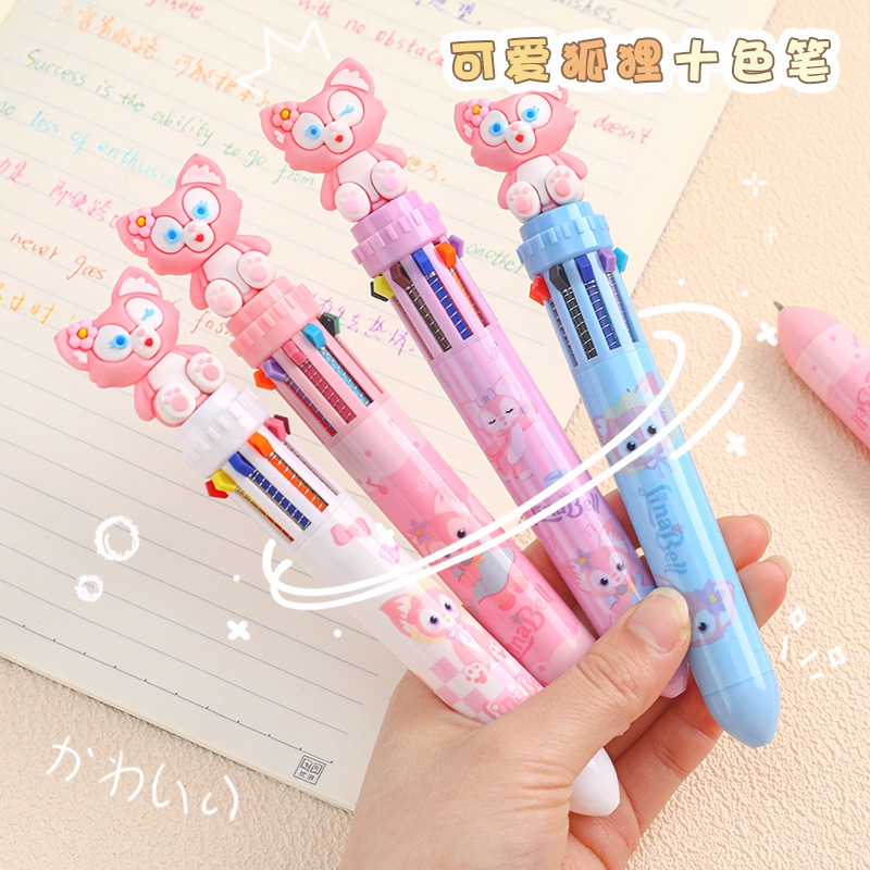 Bút Bi 10 Màu Đa Năng Họa Tiết Hoạt Hình Đáng Yêu