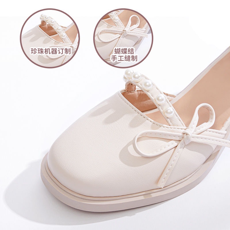 Sandal Nữ Bít Mũi Đính Nơ Cao Gót 3 Phân