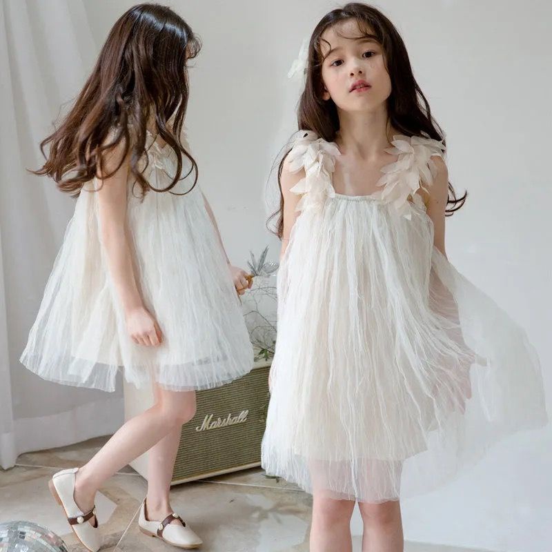 Đầm Công Chúa Không Tay Hở Lưng Phong Cách Hàn Quốc Thời Trang Mùa Hè Cho Bé Gái