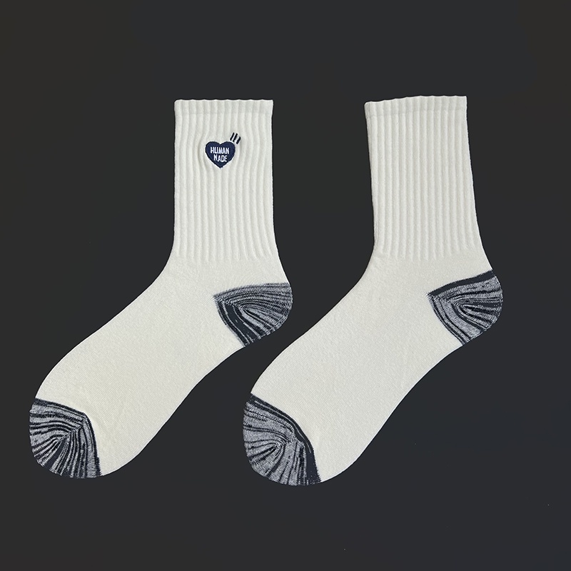 Vớ Cotton Nguyên Chất Thêu Hình Trái Tim Người Phong Cách Nhật Bản Thời Trang Đường Phố Mới Dành Cho Nam Nữ