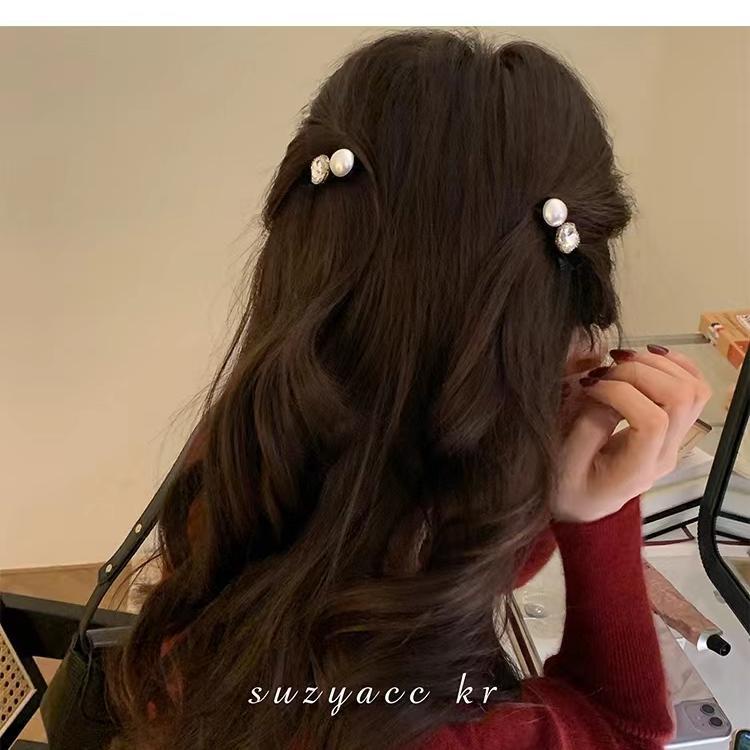Xiao Xiangfeng Kẹp Tóc Đính Đá Ngọc Trai Nhân Tạo Nhẹ Nhàng Thời Trang Thu Đông 2022 Mới