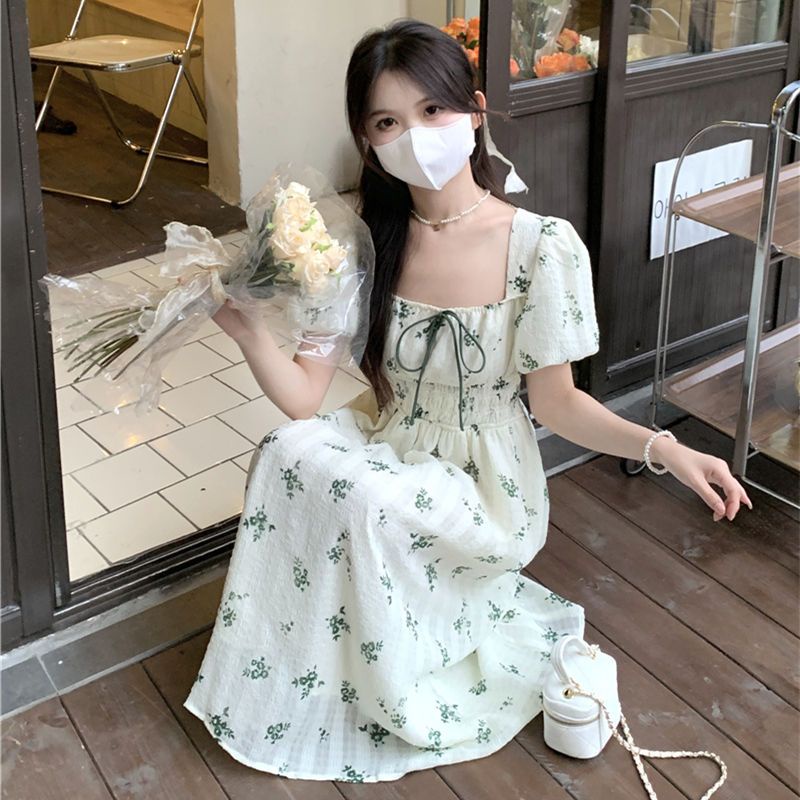 Đầm Công Chúa Tay Phồng In Hoa Thời Trang Mùa Hè Ngọt Ngào Dành Cho Nữ