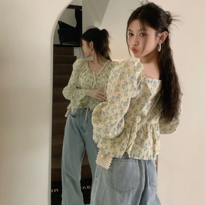 Phong Cách Mới! Phong Cách Mới!Áo Sơ Mi Tay Dài Phồng Xếp Ly Mẫu Mới 2023 Phong Cách Pháp Thời Trang Cho Nữ