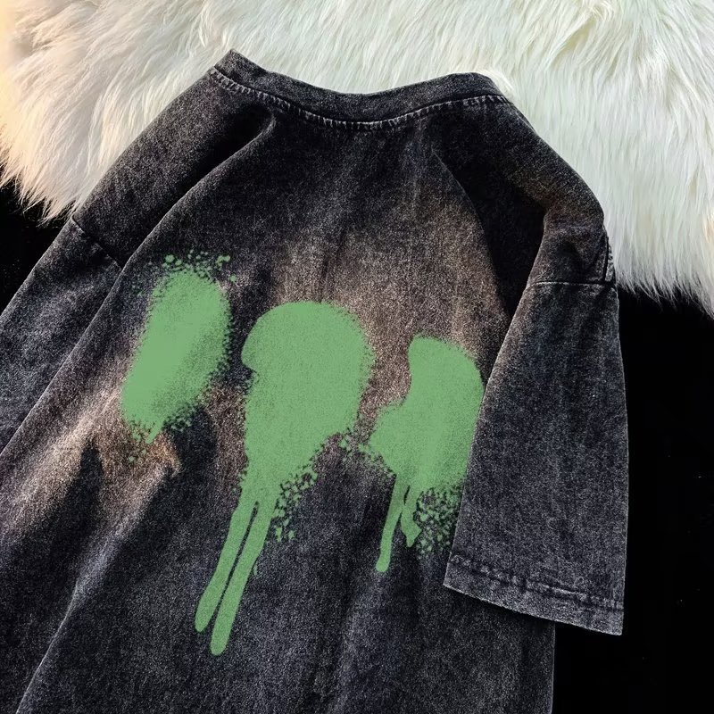 Áo Thun Tay Ngắn Dáng Rộng In Họa Tiết Đơn Giản Thời Trang Đường Phố Mới Cho Nam