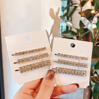 Kim Cương Giả Flat Clip Nổ Kẹp Tóc Bên Kẹp Tóc Hàn Quốc Flash Kim Cương Kẹp Tóc