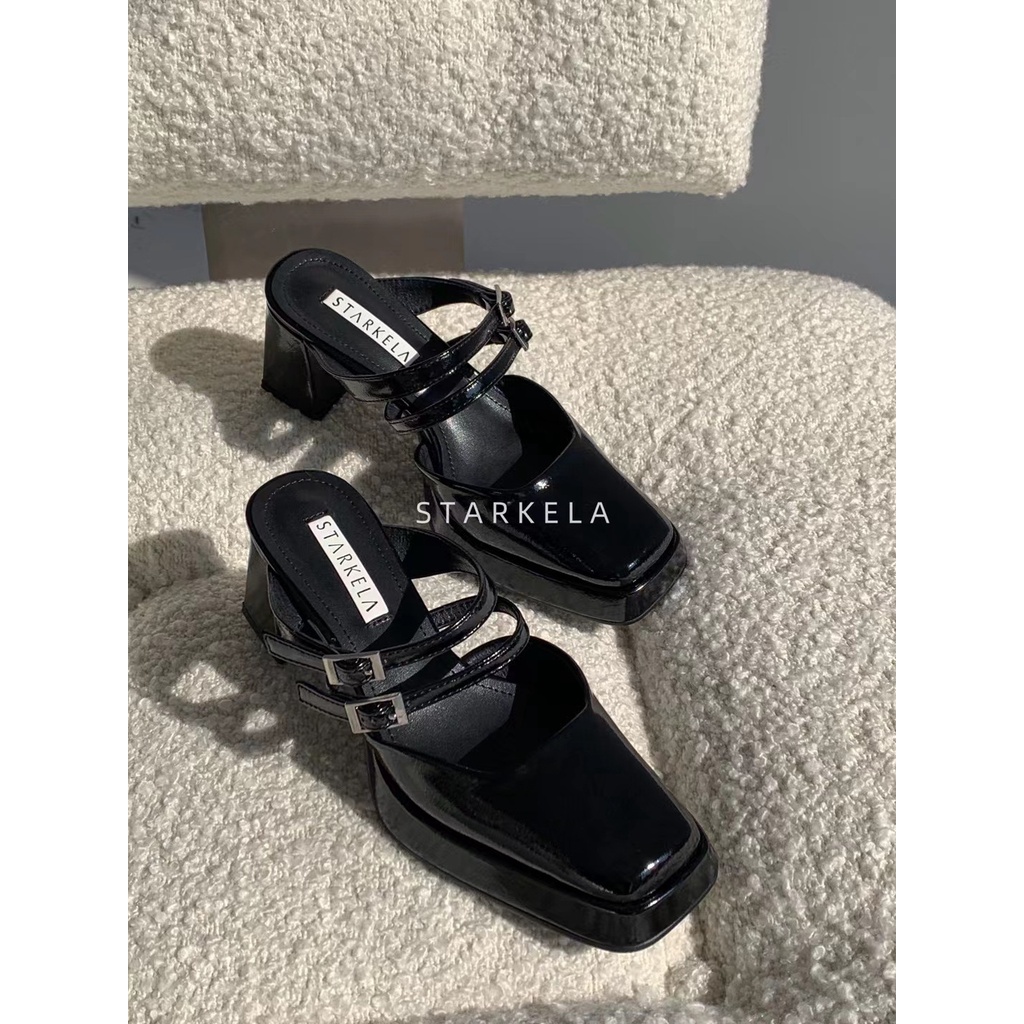 Xăng Đan Nữ Mary Jane Cao Gót Nữ Gót Vuông Mũi Vuông Đế Chống Thấm Nước WESTIE STUDIO - A290.GN