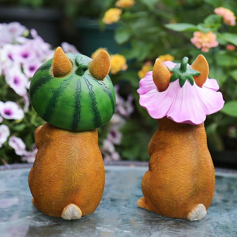 Giá Đỡ Chậu Hoa Hình Thỏ Nhỏ Bằng Resin Sáng Tạo Để Bàn Trang Trí Sân Vườn