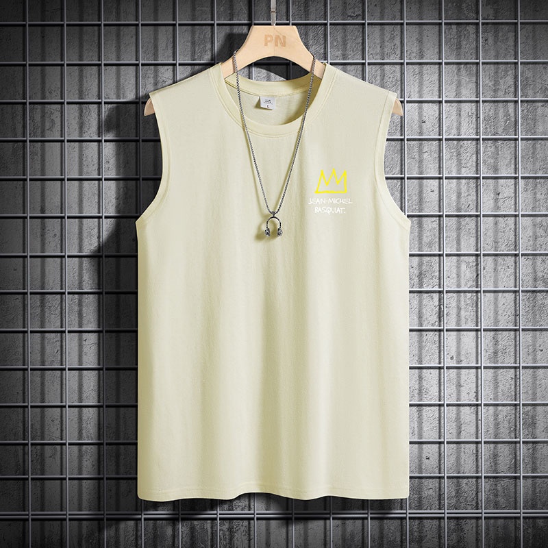 Áo Tank Top Cổ Tròn Dáng Rộng In Họa Tiết Thời Trang Mùa Hè Phong Cách Hàn Quốc Mới Cho Nam