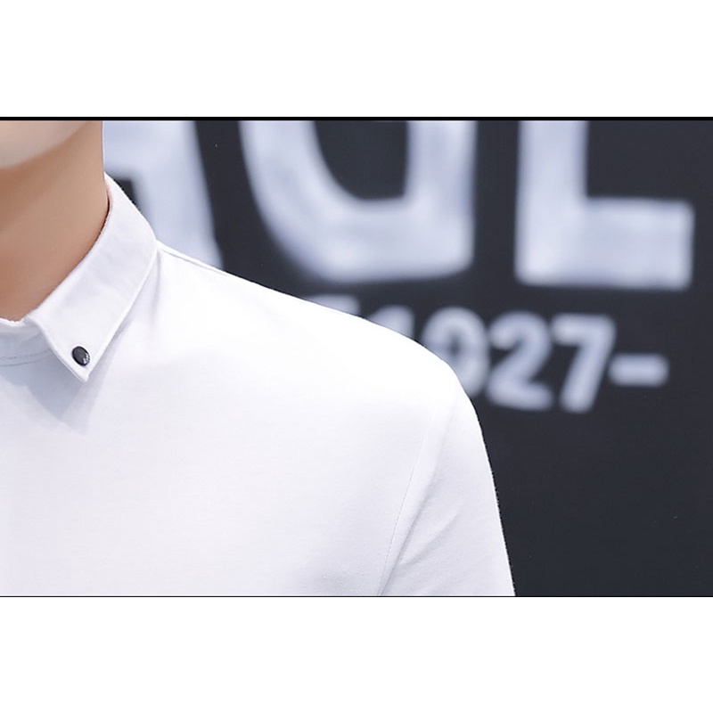 Áo polo Ngắn Tay Màu Trơn Phong Cách Hàn Quốc Trẻ Trung Cho Nam