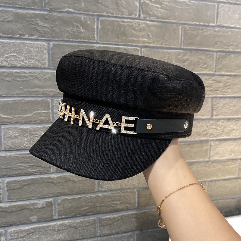 Mũ Beret Đính Đá Phong Cách Đường Phố Hàn Quốc Cho Nữ