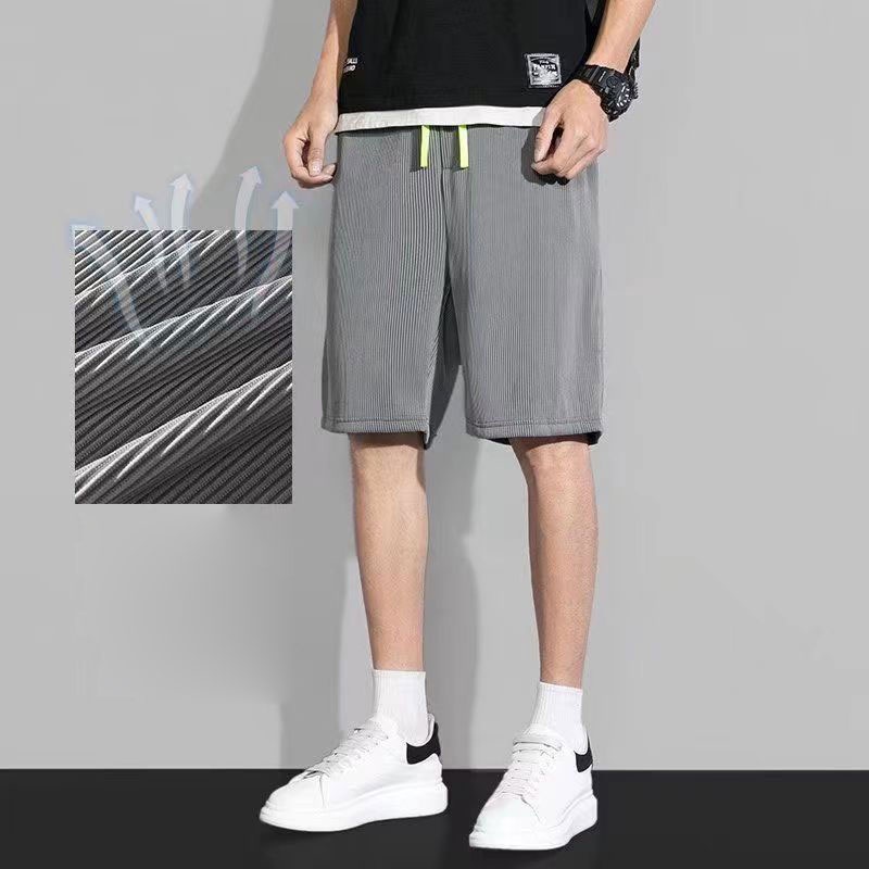 Quần Short Thể Thao Bóng Rổ Vải Lụa Lạnh Màu Sắc Đơn Giản Thời Trang Mùa Hè Cho Nam M-5XL