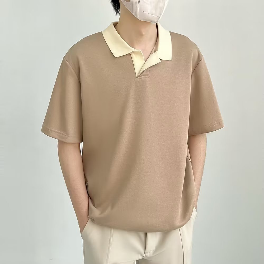 Áo polo Tay Ngắn Màu Trơn Phong Cách Hàn Quốc Thời Trang Mùa Hè Hàng Mới 2023 Dành Cho Bạn Nam