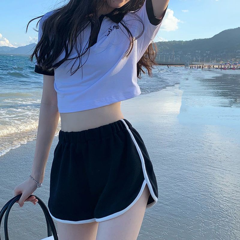 Jiashucheng Set Áo Thun polo Ngắn Tay Và Quần Short Thời Trang Năng Động Cho Nữ