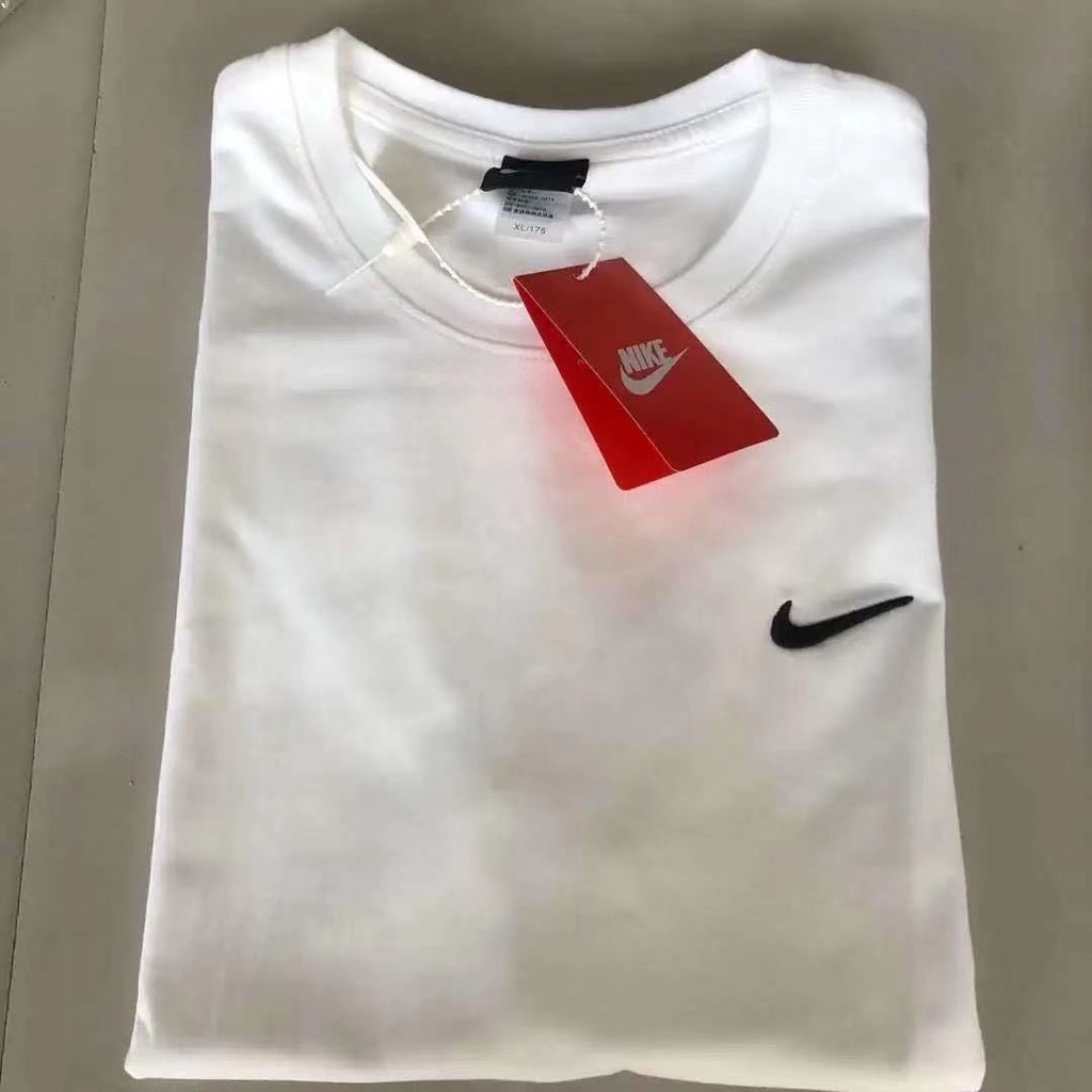 Cặp Áo Thun cotton Nguyên Chất Thêu Chữ NK Tay Ngắn Dáng Rộng Móc Hàng Trăm lap + Thẻ Treo Cho Cặp Đôi