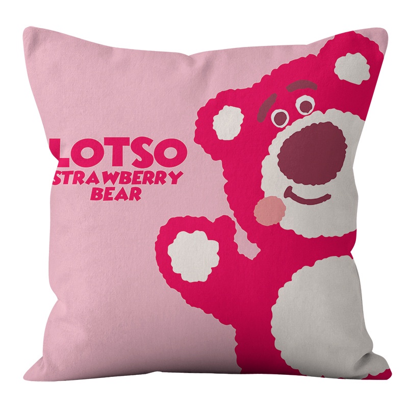 Vỏ Gối Gấu Dâu Lotso Hai Mặt In Họa Tiết Hoạt Hình Anime Đáng Yêu