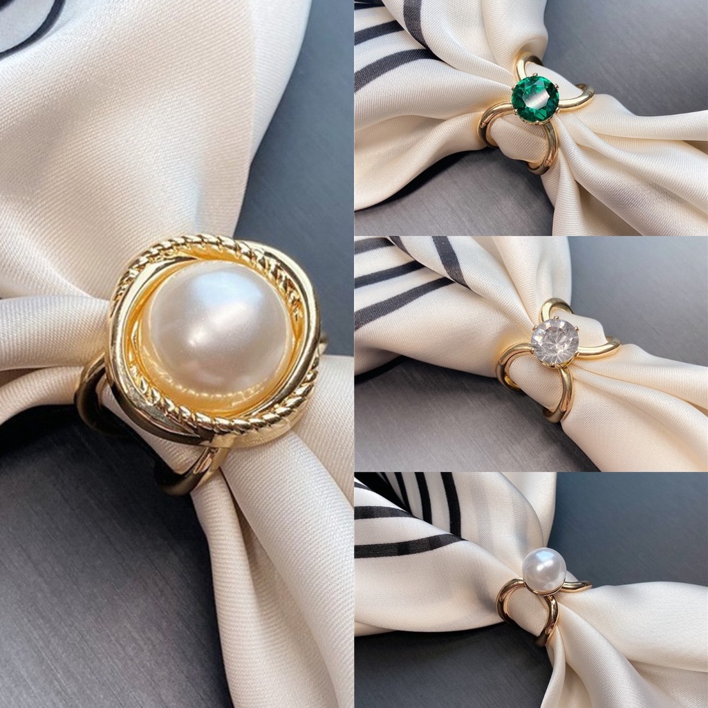 Khóa Cài Khăn Quàng Cổ Lụa Đính Đá Đa Năng Thời Trang Cao Cấp Phong Cách Hàn Quốc