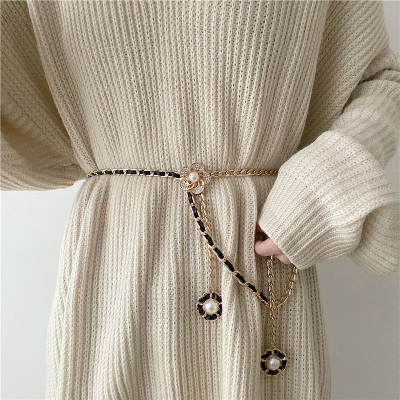 Thắt Lưng Dây Xích Bằng Kim Loại Kiểu Pháp Cổ Điển Thời Trang Cho Nữ