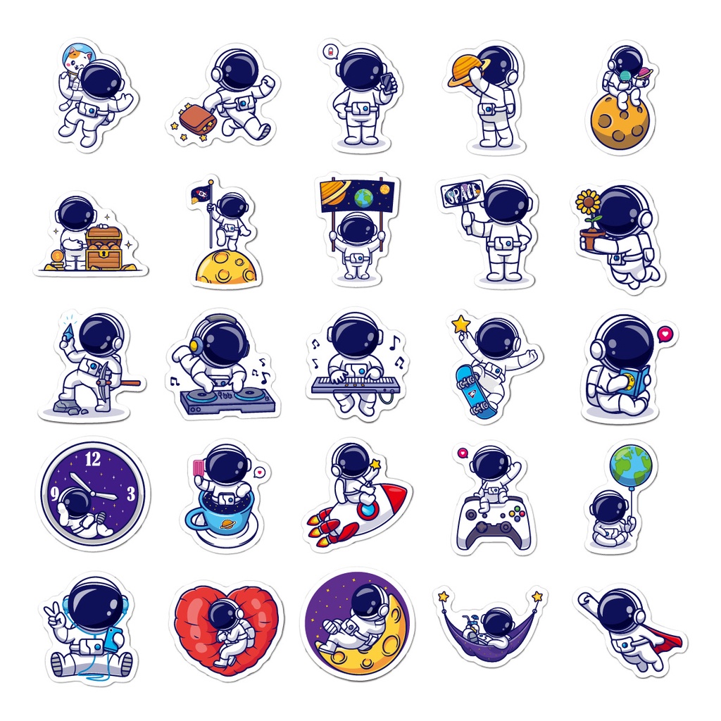 ❉ Miếng Dán Khen Thưởng Cho Bé Series 01 ❉ Bộ 50 Sticker Chống Thấm Nước Họa Tiết Doodle Hợp Thời Trang