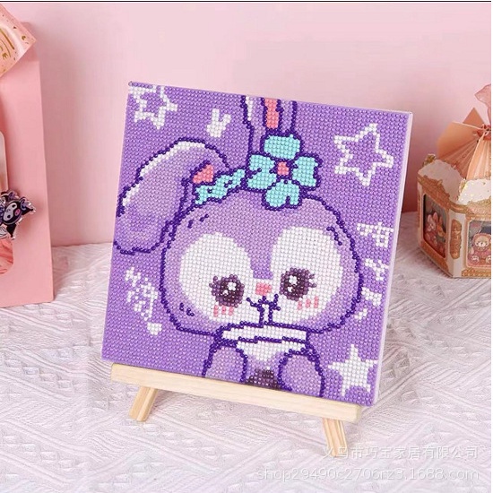 Bộ Tranh Đính Đá Tự Làm Họa Tiết Sanrio Kuromi Phong Cách Mới 2023 Cho Bé