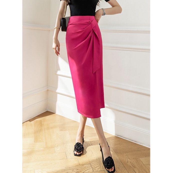 Chân Váy Bút Chì Dáng Dài Xẻ trước dài 65cm vạt nhúm che bụng tốt