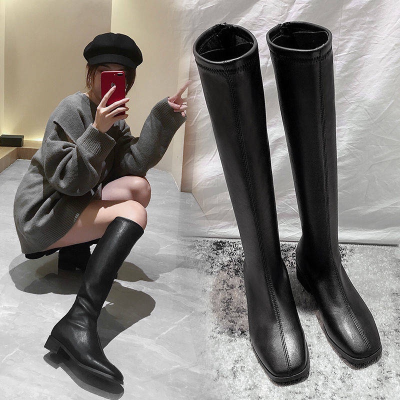 Giày Boot Thiết Kế Mới Cổ Cao Có Khóa Kéo Cá Tính Thời Trang Mùa Xuân Thu Dành Cho Nữ
