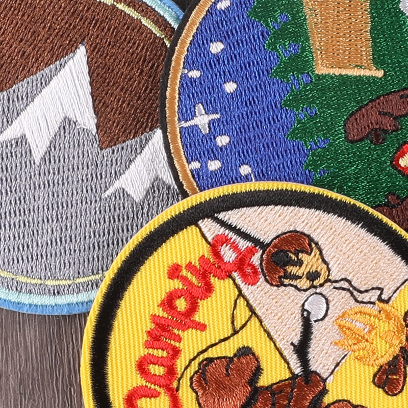 Miếng Vá Ủi Quần Áo Hình Tròn Thêu Họa Tiết Động Vật Hoạt Hình Dễ Thương DIY