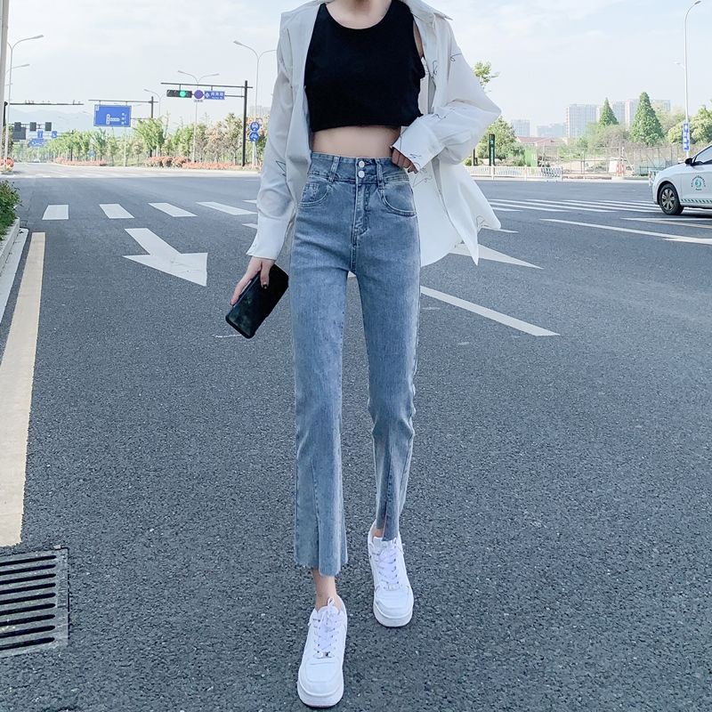 Quần Jean Lửng Mỏng Lưng Cao Thời Trang Mùa Hè Hàng Mới 2023 Dành Cho Bạn Nữ