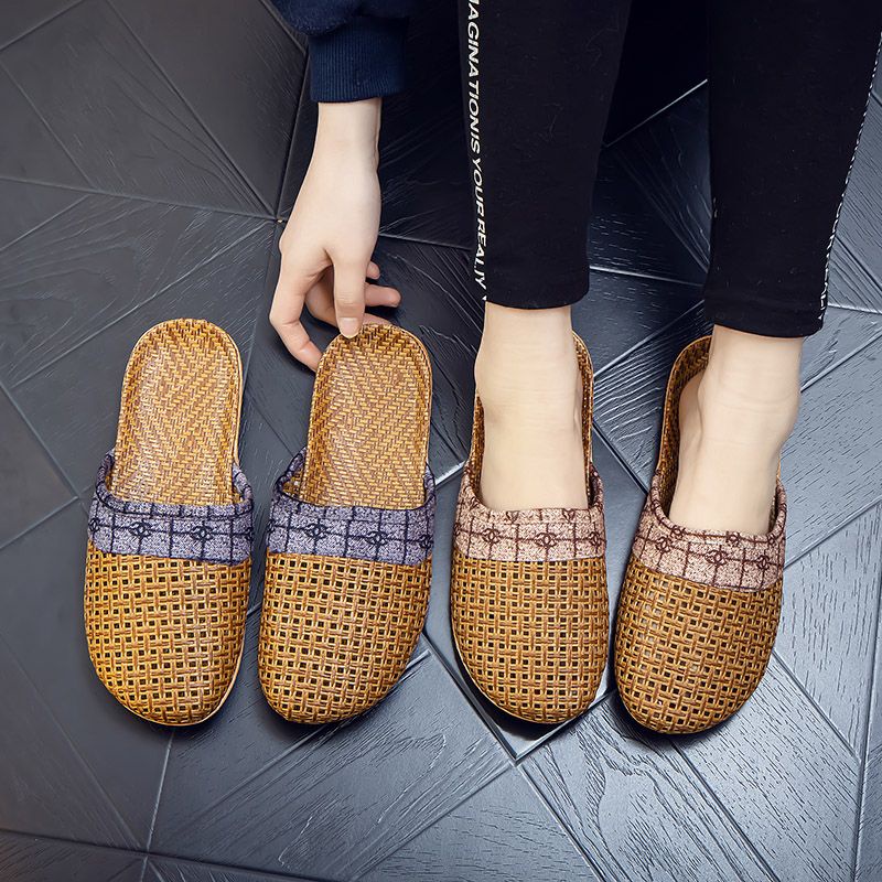 Dép Cói Đế Bằng Gọn Nhẹ Thoáng Khí Thời Trang Mùa Hè Cho Nam Và Nữ