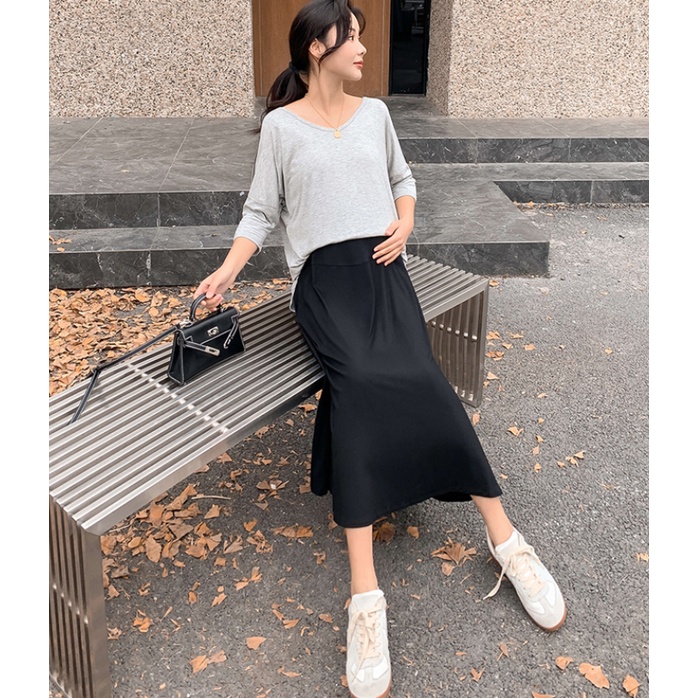 Chân Váy Lửng Eo Cao Thời Trang Cho Phụ Nữ Mang Thai