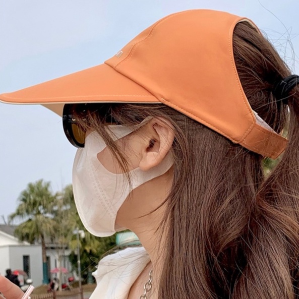 Mũ Chống Nắng Hai Mặt Bằng Lụa Lạnh Chống Tia Cực Tím Phong Cách Hàn Quốc Cho Nữ