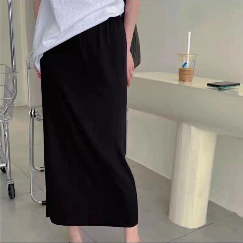 COZOK Chân Váy Dệt Kim Lưng Cao Thời Trang Xinh Xắn Cá Tính