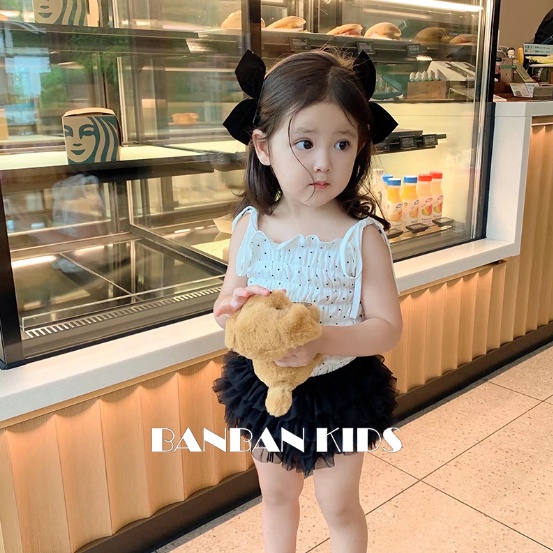 Áo Thun Không Tay Xếp Ly Thắt Nơ Dễ Thương Dành Cho Bé