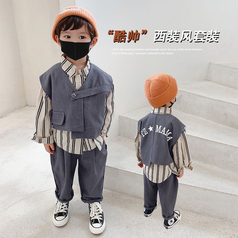 Bộ Đồ Vest Phong Cách Mới Phù Hợp Với Mùa Xuân Và Mùa Thu Dành Cho Bé Trai