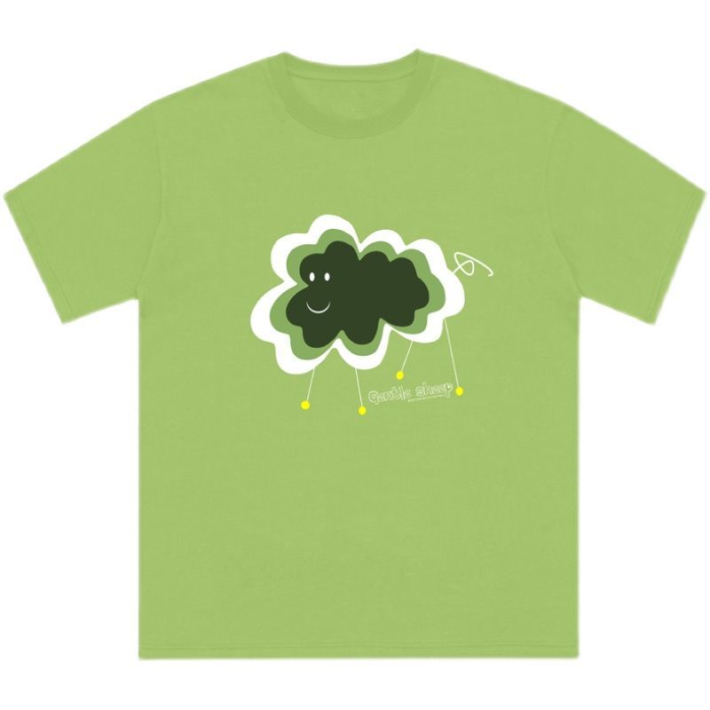 Jiashucheng Áo Thun Cotton Nguyên Chất Tay Ngắn Màu Bơ Ngọt Ngào Thời Trang Mùa Hè Niche