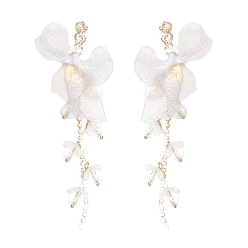 Khuyên Tai Tua Rua Dài Đính Đá Sang Trọng