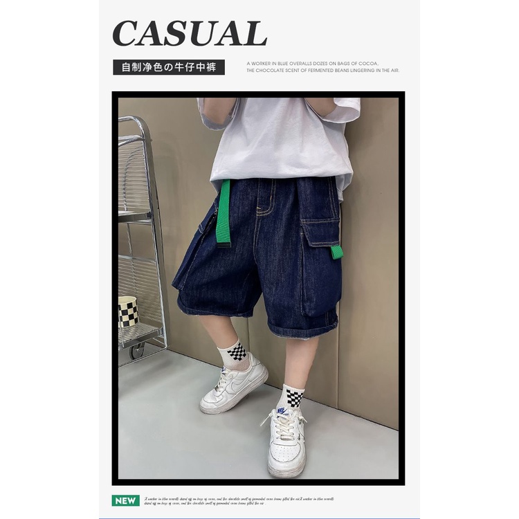 Quần Short Denim Mỏng Thời Trang Mùa Hè 2023 Phong Cách Mới Cho Bé Trai